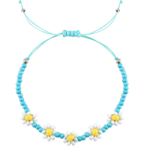 Ready-made Bracelets flower Blue-White