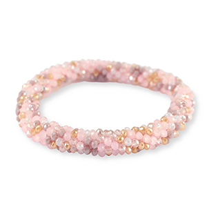 Top faceted bracelet Multicolour Beige-Pink