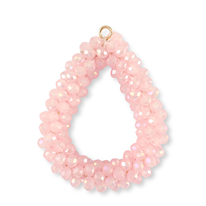 Top Faceted charms drop Light Pink