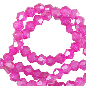 Top faceted beads bicone 4mm Neon Pink