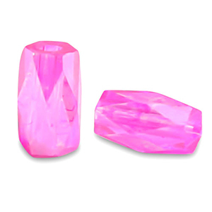 Top faceted beads tube Neon Pink