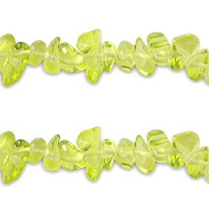 Glass beads chipstone Transparent Lime Green