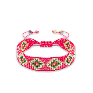 Ready-made Bracelets Magenta Pink-White