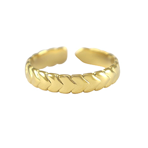 Stainless steel rings hearts Gold