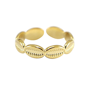 Stainless steel rings cowrie Gold