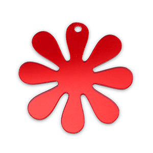 Statement charms flower 35mm Metallic Red