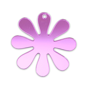 Statement charms flower 35mm Metallic Lilac Purple