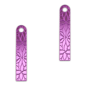 Statement charms bar flower Metallic Lilac Purple