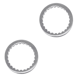 Stainless steel charms connector circle Silver