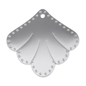 Stainless steel charms connector shell Silver