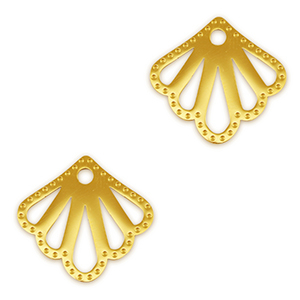 Stainless steel charms connector shell Gold
