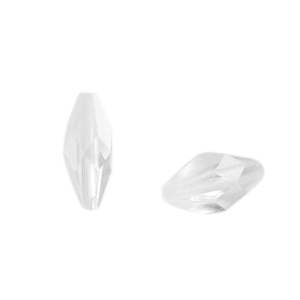 Acrylic beads oval faceted Transparent