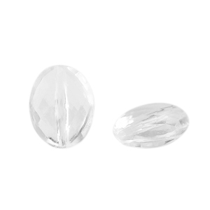 Acrylic beads oval faceted Transparent