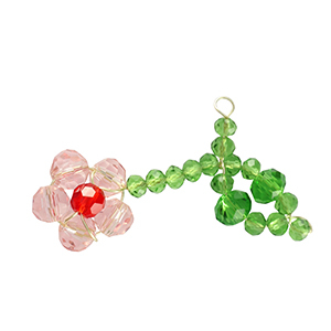 Top Faceted charms flower Gold-Pink Red