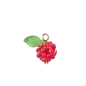 Top Faceted charms berry Gold-Green Red