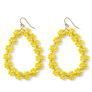 Top Faceted earrings drop Gold-Yellow