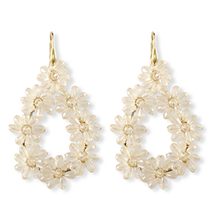 Top Faceted earrings drop Gold-Transparent