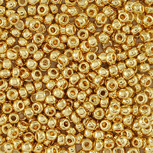 Preciosa glass seed beads 24K 11/0-68304 Gold