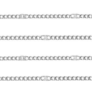 Stainless steel findings belcher chain curb links Silver