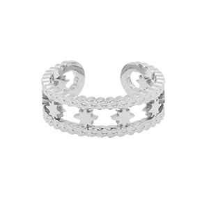 Stainless steel rings star Silver