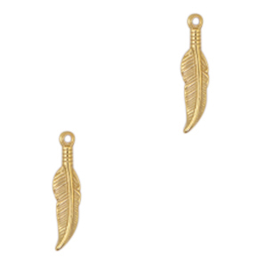 Stainless steel charms feather Gold