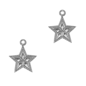 Stainless steel charms star Antique Silver