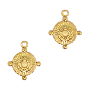 Stainless steel charms compass Gold