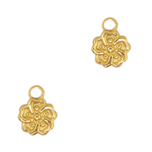 Stainless steel charms flower Gold