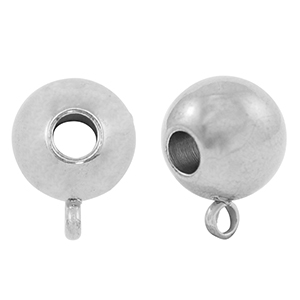 Stainless steel beads with eye 10mm Silver