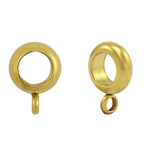 Stainless steel beads disc with eye Gold