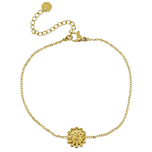 Stainless steel bracelets flower Gold