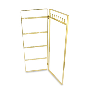 Jewellery display for earrings and necklaces Gold