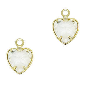 Crystal glass charms heart Crystal-Gold