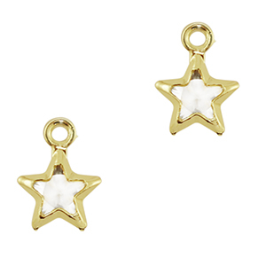 Crystal glass charms star Crystal-Gold