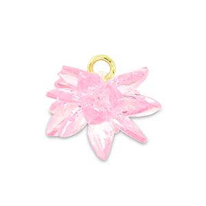Cubic Zirconia charms flower Pink