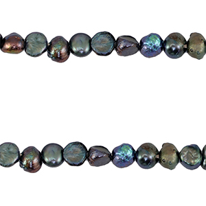 Freshwater pearls nugget 4-5mm Dark Peacock Blue