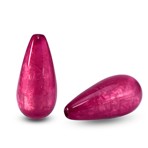 Polaris Elements drop shaped beads Polmo Gerbera Pink