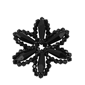 Top Faceted charms flower Black