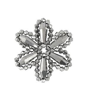 Top Faceted charms flower Metallic Anthracite