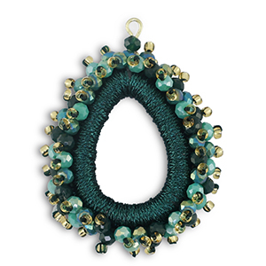 Top Faceted charms drop Multicolour - Dark teal green