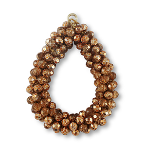 Top Faceted charms drop copper brown