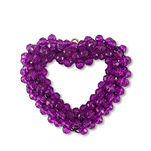 Top Faceted charms heart &nbsp;tillandsia purple