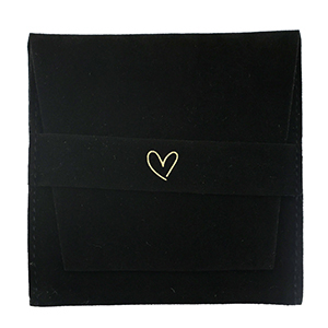 Jewellery Bag heart Black-Gold