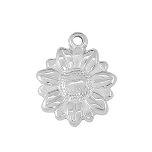 Stainless steel charms sunflower Silver