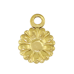 Stainless steel charms flower Gold