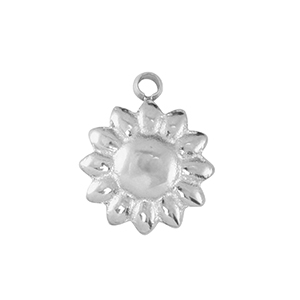 Stainless steel charms flower Silver