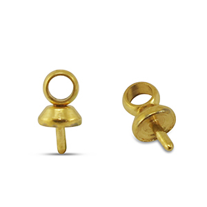 Stainless steel findings end cap for beads Gold