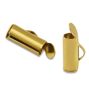 Stainless steel findings slider end cap Gold