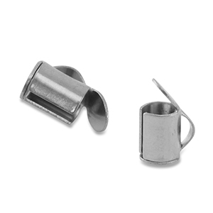 Stainless steel findings slider end cap Silver