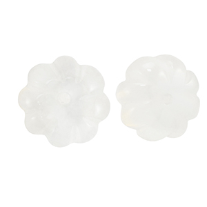 Natural stone beads glass flower Transparent white